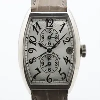 フランクミュラー マスターバンカー 5850MB SS×革 AT シルバー文字盤