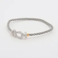 フレッド ミニフォース10 フル ダイヤ ブレスレット 750(WG)×SS 15 ミディアム