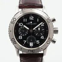 ブレゲ トランスアトランティック タイプXX 3820 SS×革 AT 黒文字盤