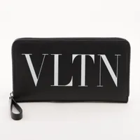 ヴァレンティノ VLTN レザー ラウンドジップウォレット ブラック Ａランク