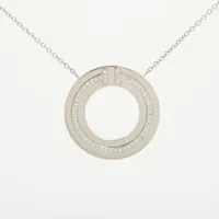 ティファニー Tサークル ダイヤ ネックレス 750(WG)