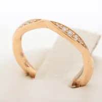 シャネル カメリア ハーフエタニティ ダイヤ リング 750(PG) 45 AB