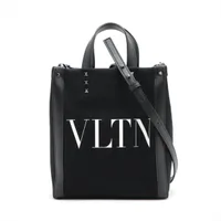 ヴァレンティノガラヴァーニ VLTN キャンバス×レザー 2WAYハンドバッグ ブラック ＡＢランク