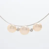 タサキ マベパール ダイヤ ネックレス K18WG