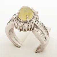 ノンブランド クリソベリルキャッツアイ ダイヤ Pt900