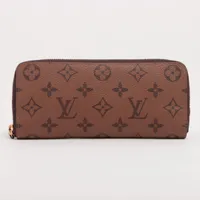 ヴィトン モノグラム リバース ポルトフォイユクレマンス M82336 ラウンドジップウォレット ブラウン