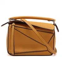 ロエベ ミニパズルバッグ レザー 2WAYハンドバッグ イエロー