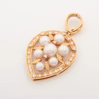 ミキモト パール ダイヤ ネックレストップ K18(YG) 約4.0～6.5mm