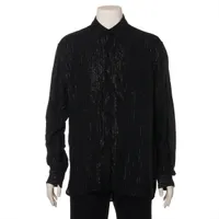 サンローランパリ レーヨン×ナイロン シャツ 19年 41 ブラック