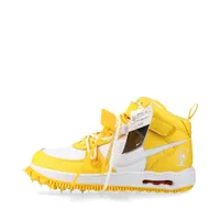 ナイキ×オフホワイト AIR FORCE 1 MID SP レザー ハイカットスニーカー 29cm ホワイト×イエロー