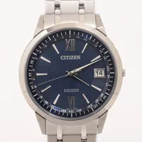 シチズン エクシード TI ソーラー 青文字盤