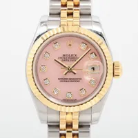 ロレックス デイトジャスト 179173OPG SS×YG AT ピンクオパール文字盤