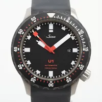 ジン U1 1010.040 SS×ラバー AT 黒文字盤
