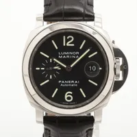 パネライ ルミノールマリーナ PAM00104 SS×革 AT 黒文字盤