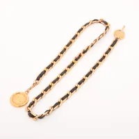 シャネル 31 RUE CAMBON GP×革 チェーンベルト ブラック×ゴールド Ｂランク