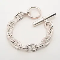 エルメス シェーヌダンクルMM 925 ブレスレット 15コマ シルバー エルメス シェーヌダンクルMM 925 ブレスレット 15コマ シルバー