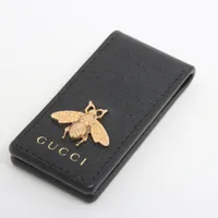 グッチ アニマリエ レザー マネークリップ ブラック ABランク