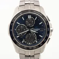 カシオ オシアナス OCW-S7000 TI ソーラー 青文字盤 ＡＢランク