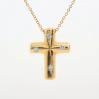 ティファニー ドッツクロス ダイヤ ネックレス 750(YG×WG)