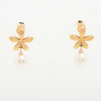 ミキモト パール ダイヤ イヤリング K18(YG)