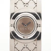 グッチ バングルウォッチ 112 SS QZ ブラウン文字盤