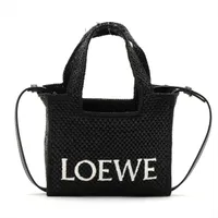 LOEWE 2WAYバッグ ラフィア ロエベ フォント トート ミニ ブラック LOEWE ロエベ Mini Font Tote Bag フォント トート ミニ トート