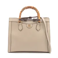 グッチ バンブー ダイアナ レザー 2WAYハンドバッグ ベージュ ＡＢランク
