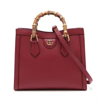 グッチ バンブー ダイアナ レザー 2WAYハンドバッグ レッド ＡＢランク