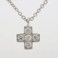 ティファニー クルーシフォーム ダイヤ ネックレス Pt950