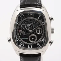 シチズン カンパノラ 6704-T024980 SS×革 QZ 黒文字盤