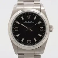 ロレックス オイスターパーペチュアル 77080 SS AT 黒文字盤