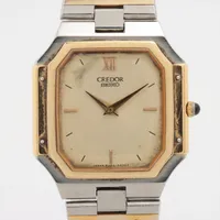 セイコー クレドール 8420-5360 SS×YG QZ シャンパン文字盤