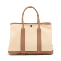 エルメス ガーデンパーティ30 TPM ツイルアッシュ×ネゴンダ エクリュ×ジョーヌシトロン×ビスキュイ シルバー金具