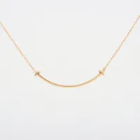 ［VINTAGE］Tiffany＆CoTスマイルスモールネックレス★ABランク ティファニー TIFFANY&Co. Tスマイル スモール ネックレス 18金