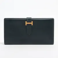 エルメス ベアン ヴォーエプソン ネイビー ゴールド金具