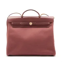 エルメス エールバッグMM トワルゴエラン×ヴァッシュハンター ブラウン シルバー金具 ＡＢランク