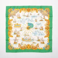 エルメス カレ90 VOILES DE LUMIERE 光の帆船 シルク スカーフ AB