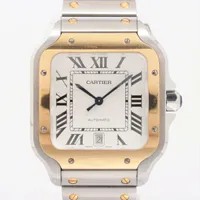 カルティエ サントスドゥカルティエ W2SA0009 SS×YG AT シルバー文字盤