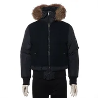 モンクレール MUSCADE ウール×ナイロン ダウンジャケット 16年 ネイビー