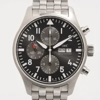 IWC パイロットウォッチ クロノグラフ IW377719 SS AT グレー文字盤 ＡＢランク