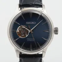 セイコー プレサージュ SARY155 SS×革 AT 青文字盤 Ａランク