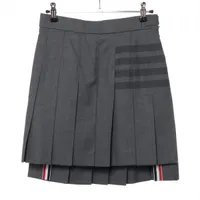 トムブラウン ウール×ポリエステル スカート グレー ＡＢランク
