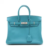 エルメス バーキン25 ヴォースイフト ブルーノール シルバー金具