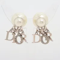 ディオール Dior Tribales  ディオール トライバル メタル×ラインストーン×フェイクパール イヤリング(両耳用) シルバー ＡＢランク