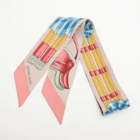 エルメス ツイリー ジャンピング シルク スカーフ ベージュ×ピンク ＡＢランク