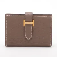 エルメス ベアンミニ シェブルミゾル エトゥープ ゴールド金具 ＡＢランク