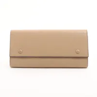 セリーヌ ラージフラップ マルチファンクション レザー 長財布 ベージュ