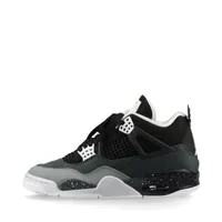 ナイキ AIR JORDAN 4 RETRO ヌバックレザー スニーカー 24AW ブラック×グレー ＡＢランク