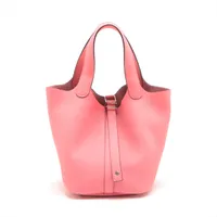 エルメス ピコタンロック18 PM トリヨンクレマンス ローズアザレ シルバー金具