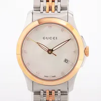 グッチ Gタイムレス 126.5 SS×GP QZ シェル文字盤